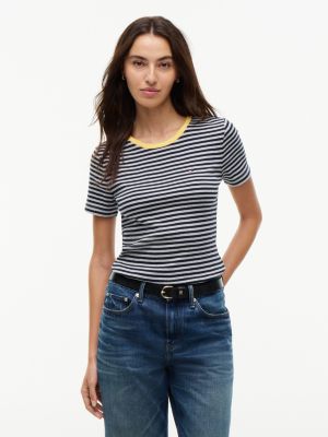 Slim Fit Striped Favorite T-Shirt, Grey Heather