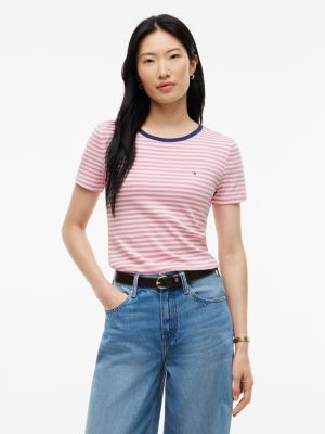 Slim Fit Striped Favorite T-Shirt, Ecru