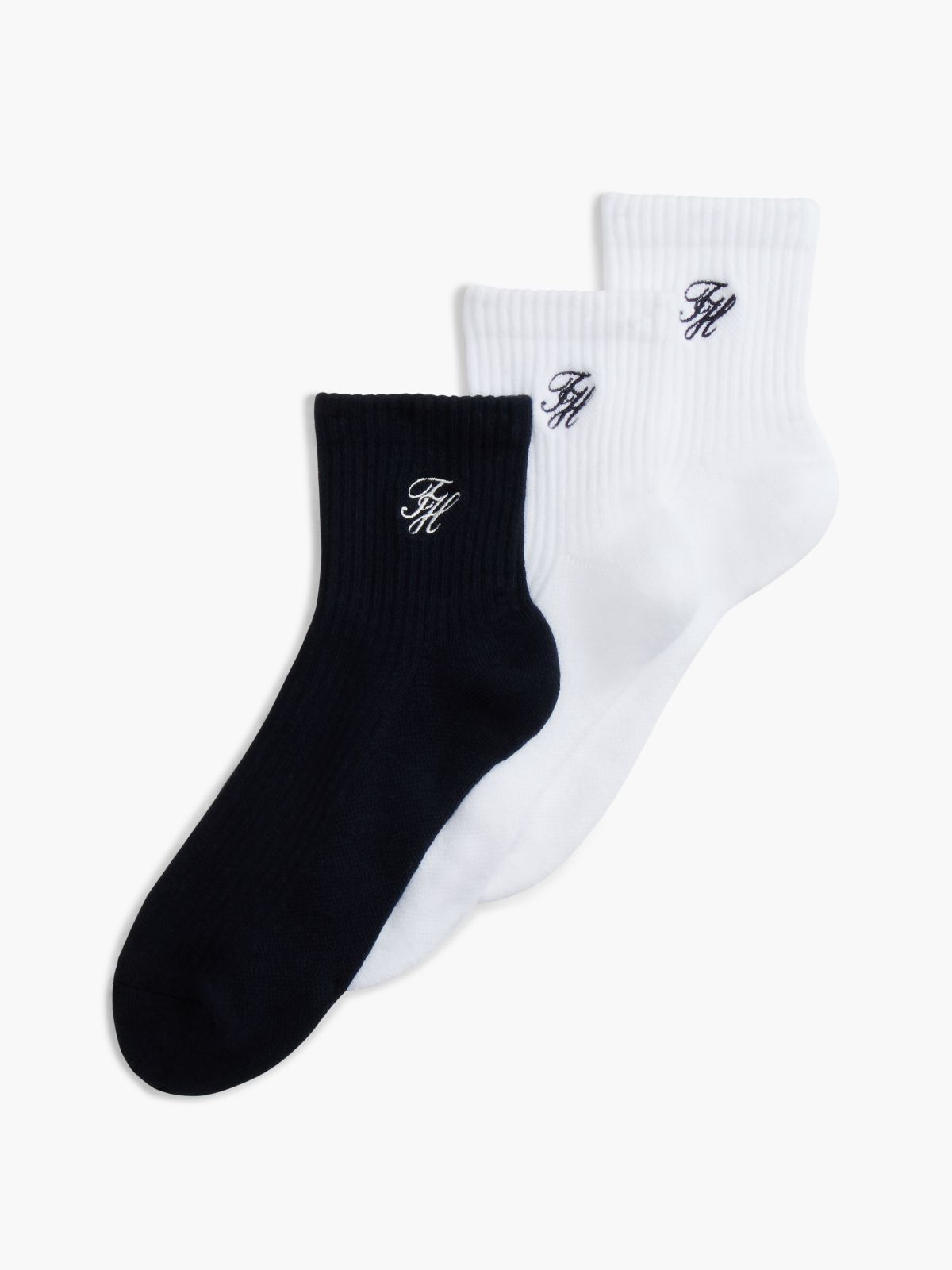 Monogram Sport Quarter-Top Sock 3-Pack — Lucent White/Multi