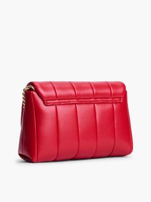 Женская сумка Tommy Hilfiger Monogram Quilted Flap Crossbody, цвет: Красный — фото 3