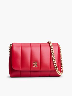 Женская сумка Tommy Hilfiger Monogram Quilted Flap Crossbody, цвет: Красный — фото 1