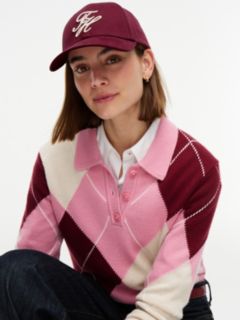 Embroidered Script Monogram Baseball Cap — Burgundy 4