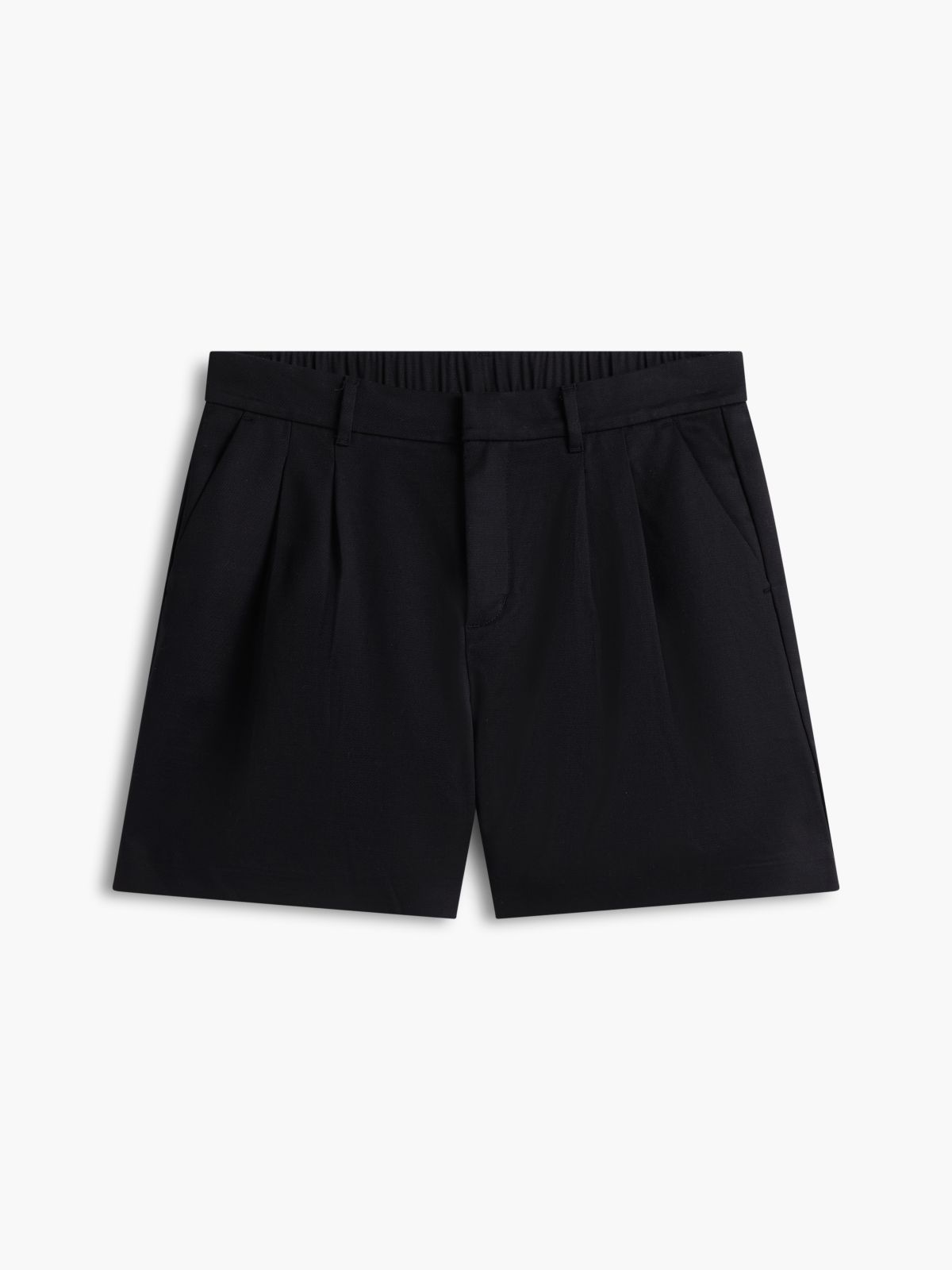 Lightweight Pleated 5" Short — Black