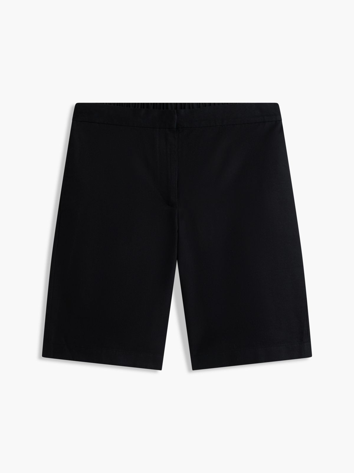 Linen-Blend 11" Bermuda Short — Black