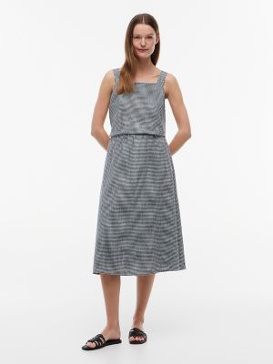 Tommy Hilfiger Gingham Linen-Blend Midi Skirt — фото 2