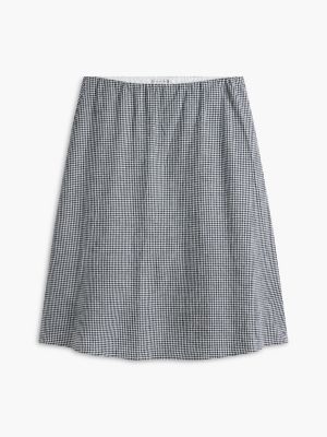 Tommy Hilfiger Gingham Linen-Blend Midi Skirt — фото 5