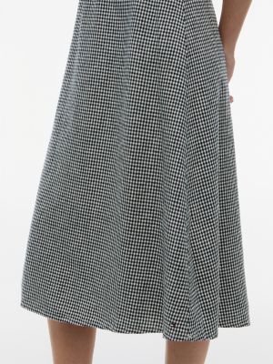 Tommy Hilfiger Gingham Linen-Blend Midi Skirt — фото 3