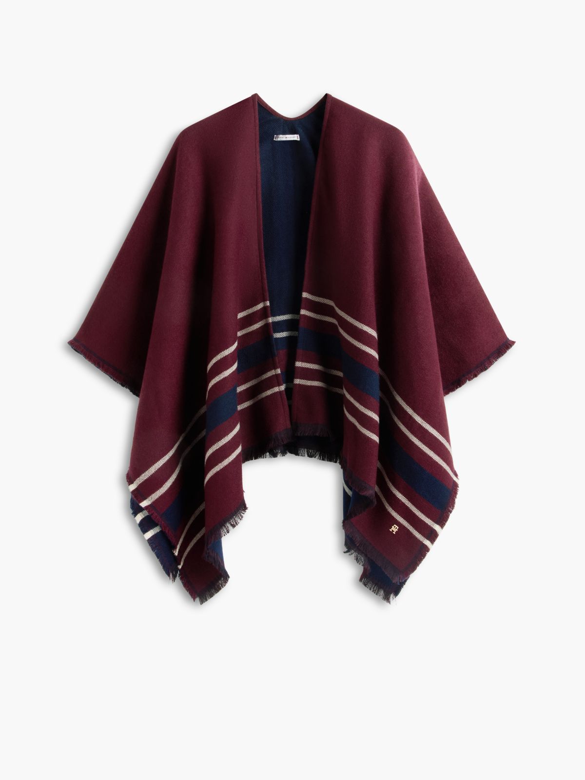 Reversible Cape — Deep Burgundy/ Multi