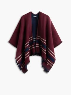 Reversible Cape — Deep Burgundy/ Multi 1