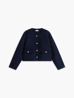 Женская куртка Tommy Hilfiger Gold-Button Wool-Blend Lady, цвет: Тёмно-синий — фото 5