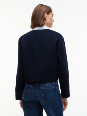 Женская куртка Tommy Hilfiger Gold-Button Wool-Blend Lady, цвет: Тёмно-синий — фото 4