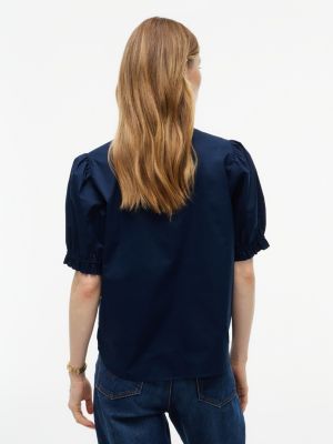 Женские рубашки Tommy Hilfiger Ruffle Trim Poplin Shirt — фото 4