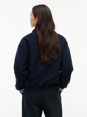 Женская куртка Tommy Hilfiger Script Monogram Wool-Blend Varsity, цвет: Тёмно-синий — фото 6