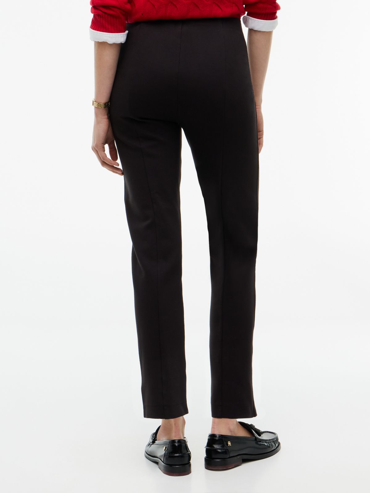 Slim Ponte Pull-On Pant — Black