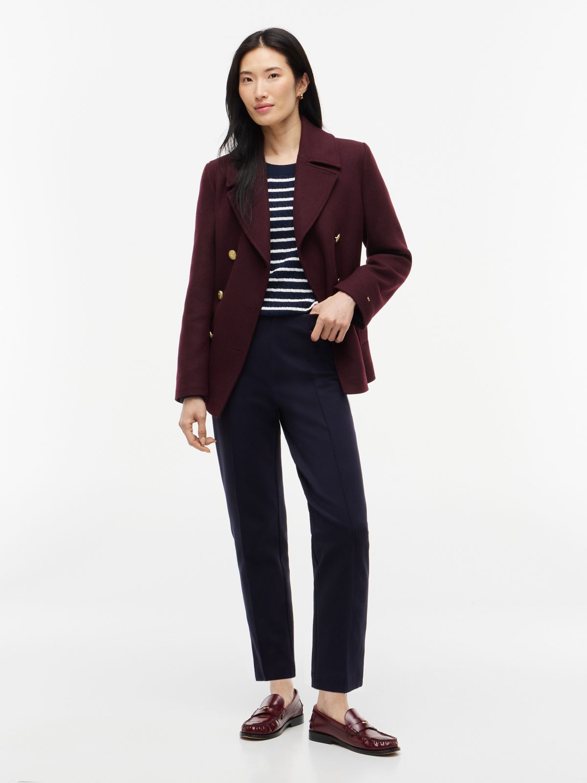 Slim Ponte Pull-On Pant — Navy Blue