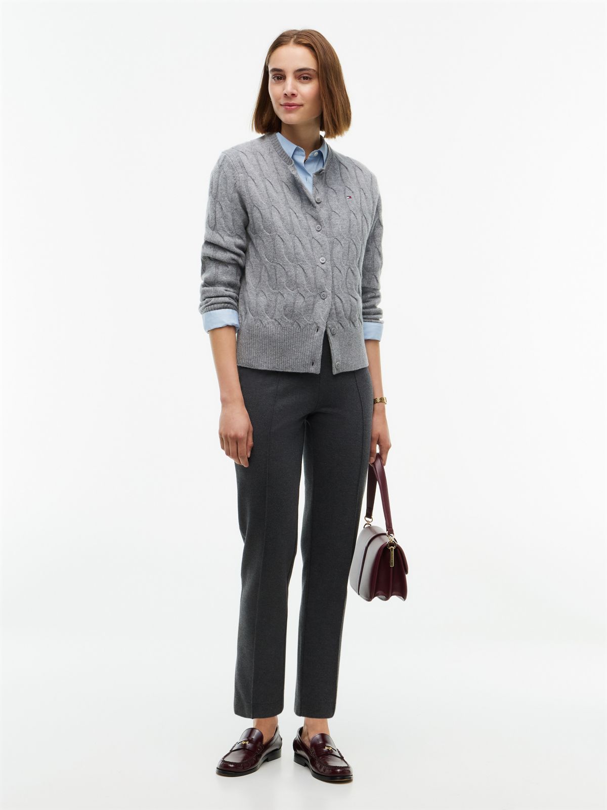 Slim Ponte Pull-On Pant — Dark Grey Heather