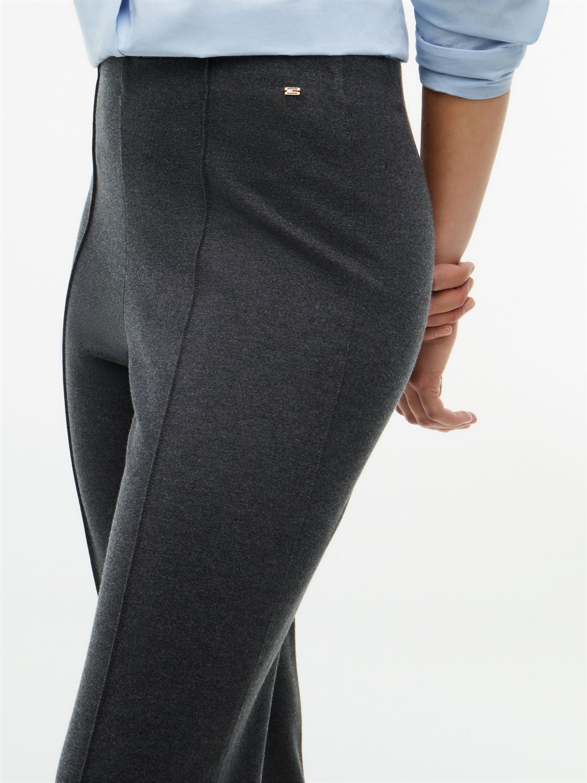 Slim Ponte Pull-On Pant — Dark Grey Heather