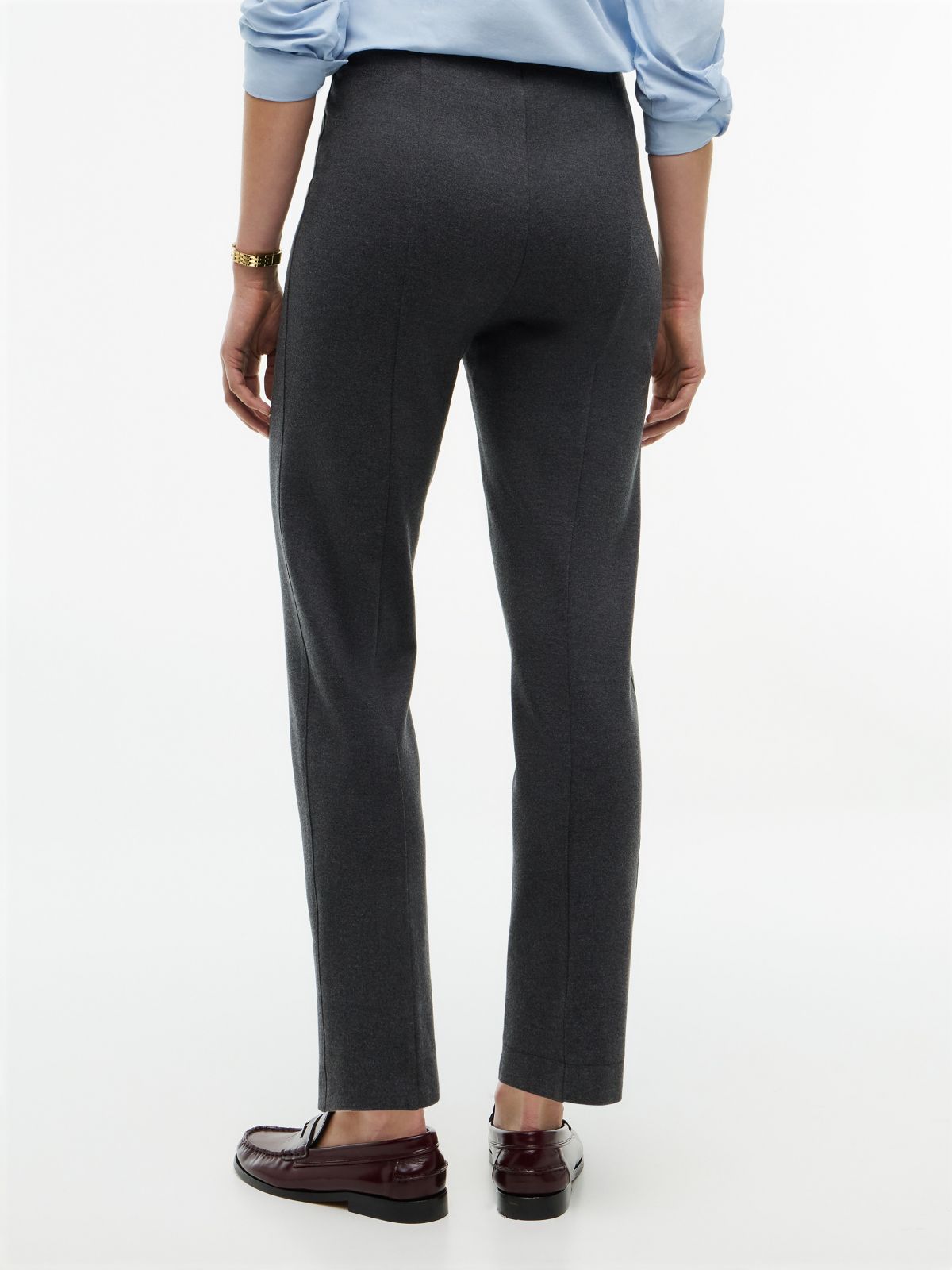 Slim Ponte Pull-On Pant — Dark Grey Heather