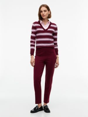Tommy Hilfiger Women's Slim Ponte Pull-On Pant - Burgundy - XXL