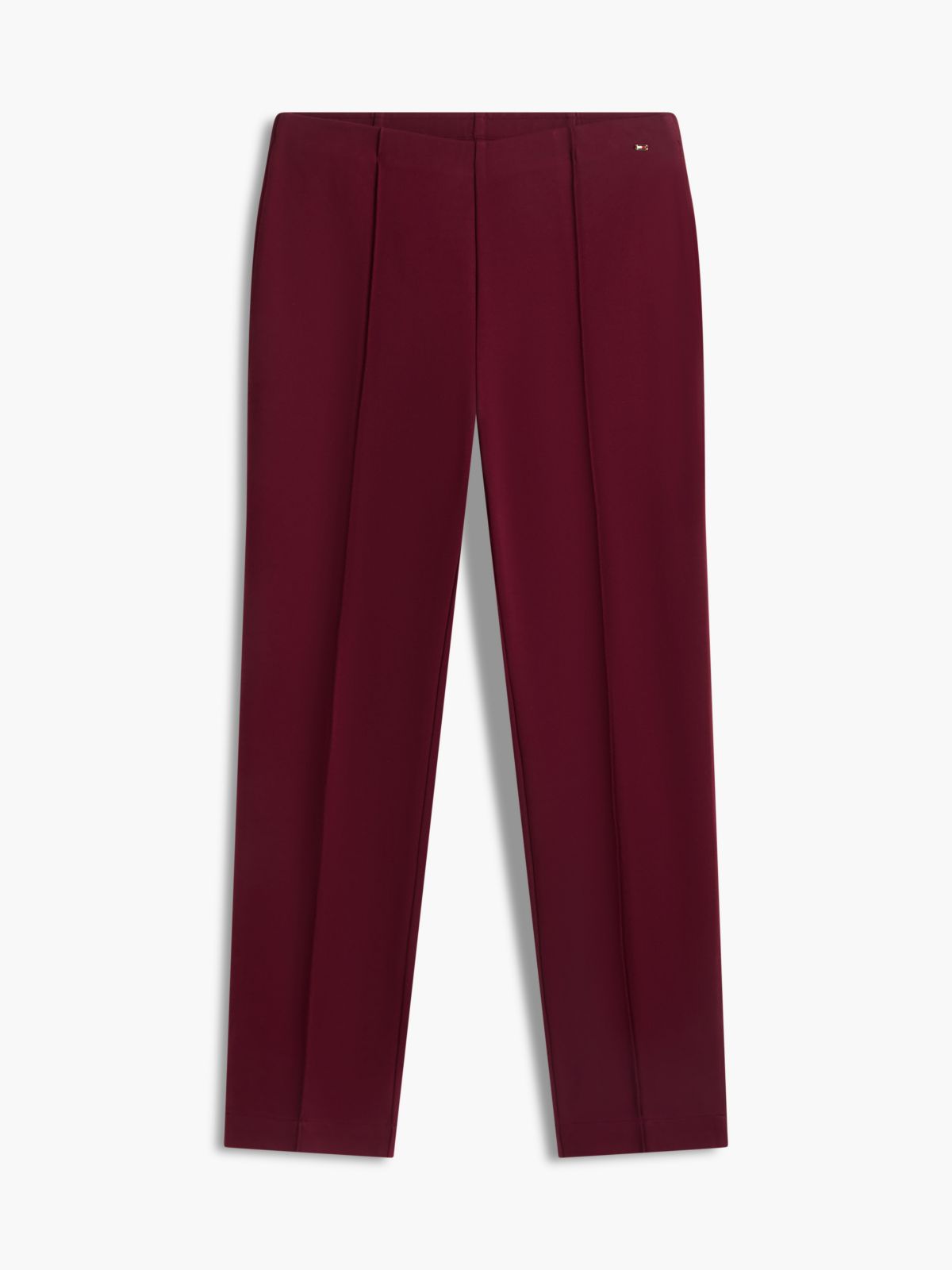 Slim Ponte Pull-On Pant — Burgundy