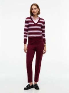 Slim Ponte Pull-On Pant — Burgundy 2