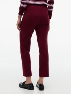 Slim Ponte Pull-On Pant — Burgundy 4