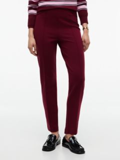 Slim Ponte Pull-On Pant — Burgundy 1