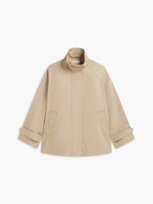 Женское пальто Tommy Hilfiger Water-Repellent A-Line Cape, цвет: Тёмный бежевый — фото 5
