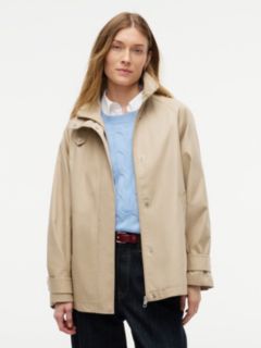 Water-Repellent A-Line Cape Coat — Dark Beige 1