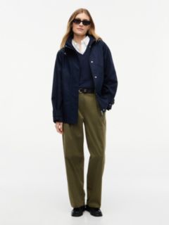 Water-Repellent A-Line Cape Coat — Navy Blue 2