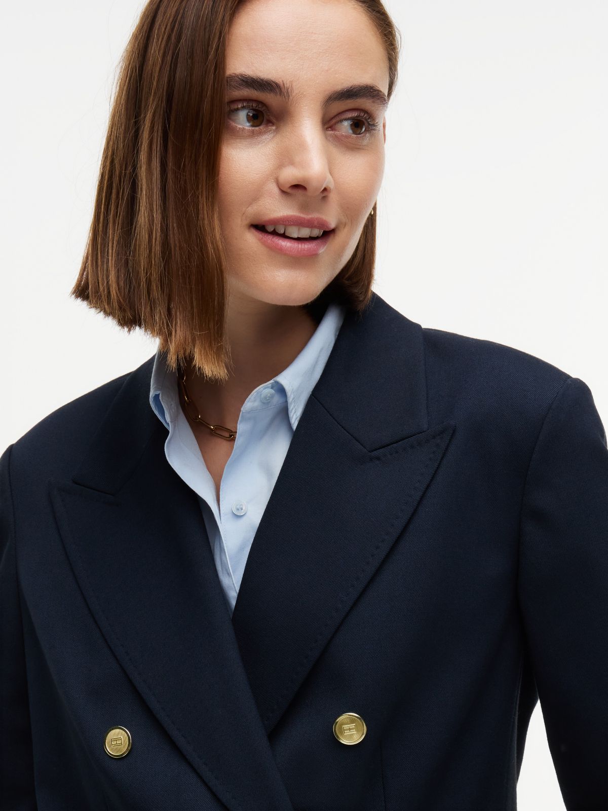 Double-Breasted Blazer — Navy Blue