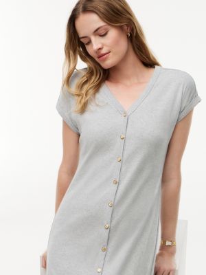 Женские платья Tommy Hilfiger Gold-Button Interlock Midi Dress — фото 2