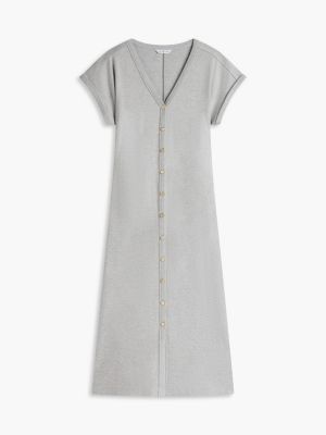 Женские платья Tommy Hilfiger Gold-Button Interlock Midi Dress — фото 5