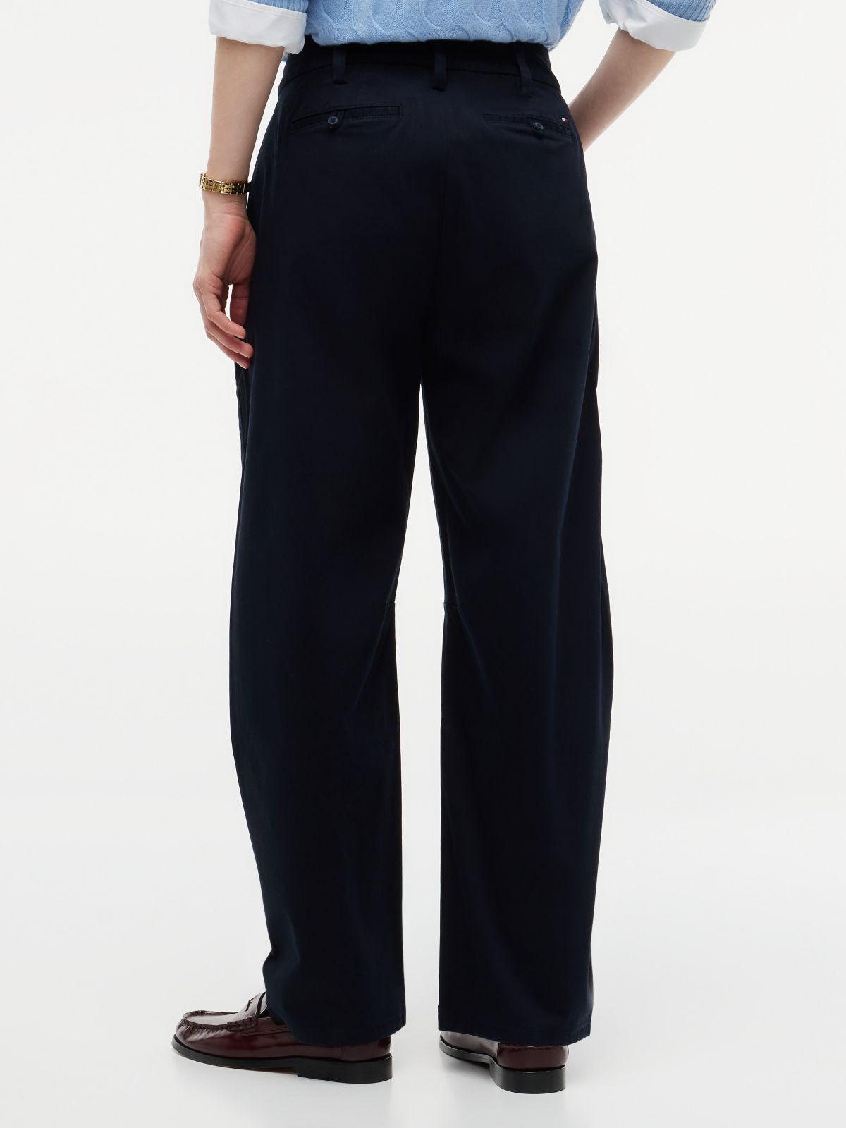 Stretch-Cotton Barrel Chino — Navy Blue