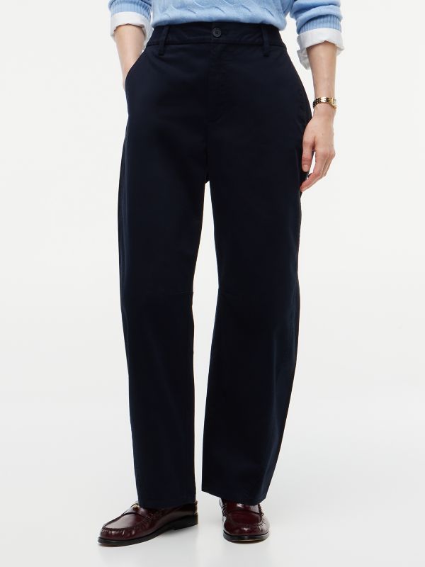 Stretch-Cotton Barrel Chino — Navy Blue