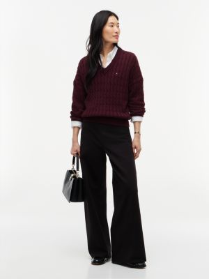 Женские брюки Tommy Hilfiger Wide Leg Ponte Pull-On Pant, цвет: Чёрный — фото 2