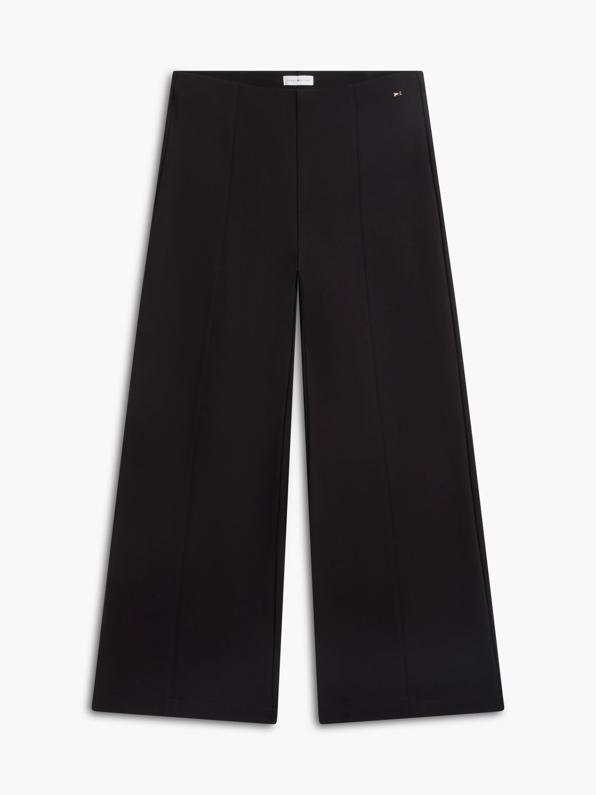 Wide Leg Ponte Pull-On Pant — Black