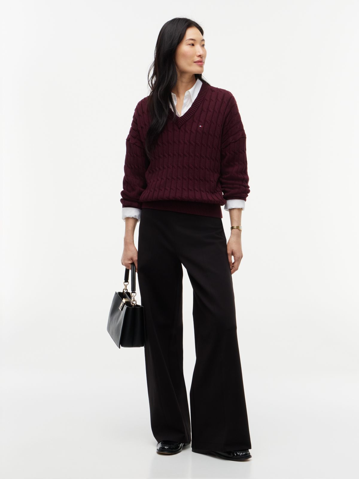 Wide Leg Ponte Pull-On Pant — Black