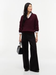 Wide Leg Ponte Pull-On Pant — Black 2