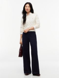 Wide Leg Ponte Pull-On Pant — Navy Blue 2