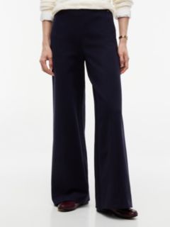 Wide Leg Ponte Pull-On Pant — Navy Blue 1