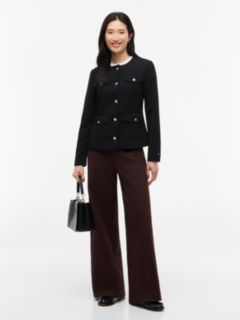Wide Leg Ponte Pull-On Pant — Chocolate 2