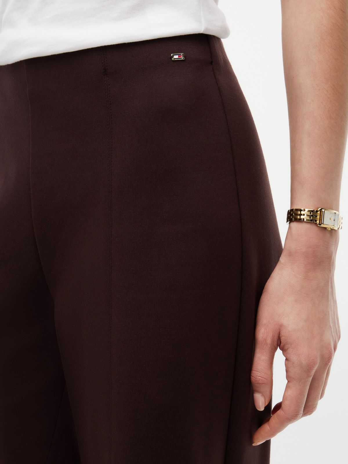 Wide Leg Ponte Pull-On Pant — Chocolate