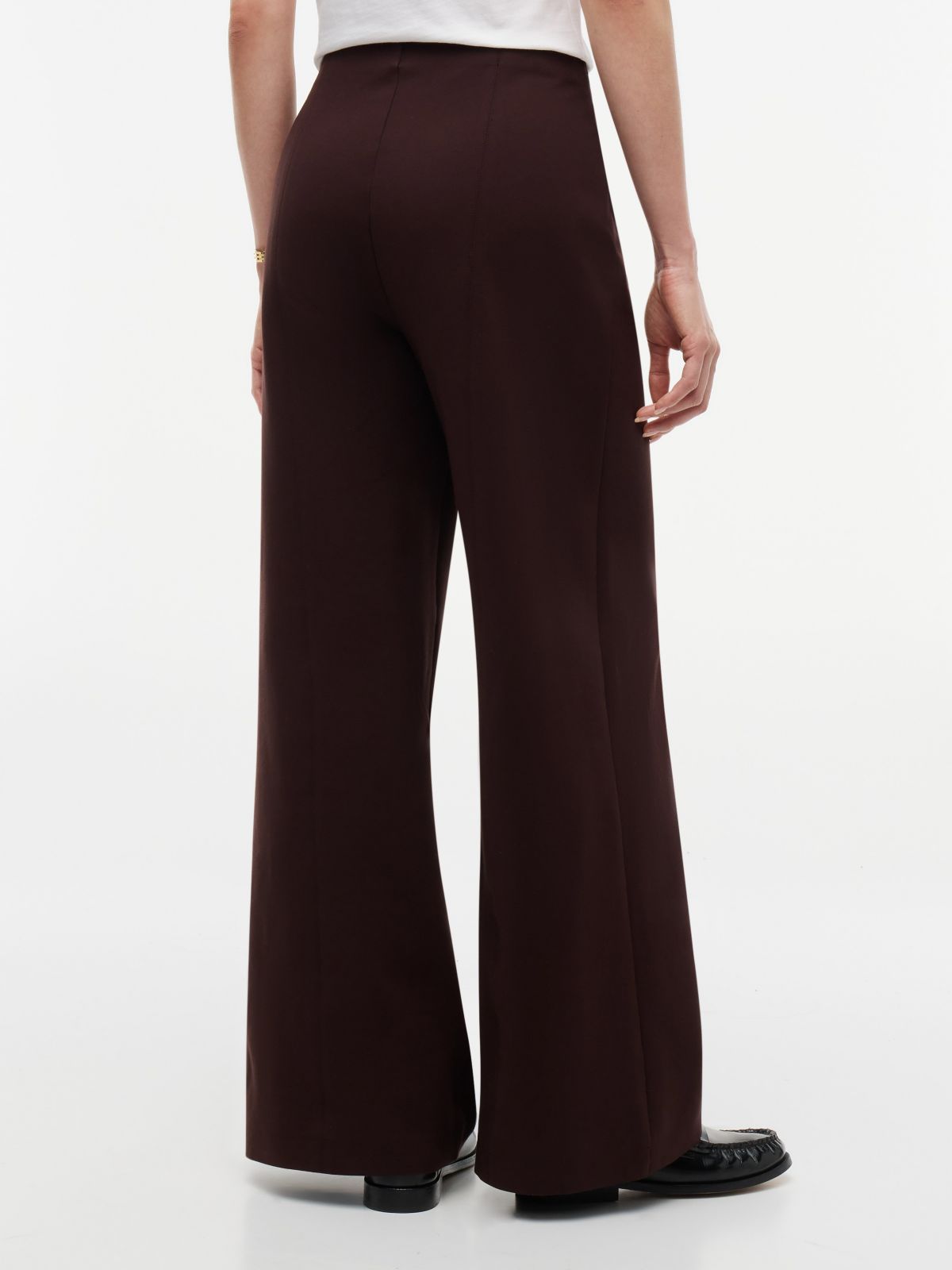 Wide Leg Ponte Pull-On Pant — Chocolate