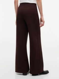 Wide Leg Ponte Pull-On Pant — Chocolate 4