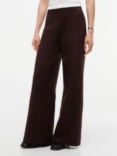 Wide Leg Ponte Pull-On Pant — Chocolate 1