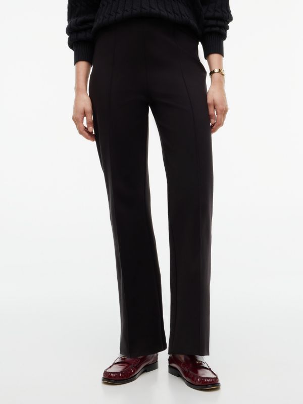 Flared Ponte Pull-On Pant — Black