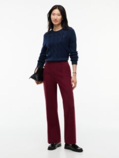 Flared Ponte Pull-On Pant — Burgundy 2