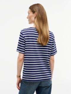 Gold-Button Striped Interlock T-Shirt — Preppy Navy Combo 4