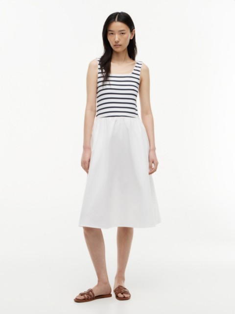 Tommy Hilfiger Striped Mixed-Media Midi Tank Dress